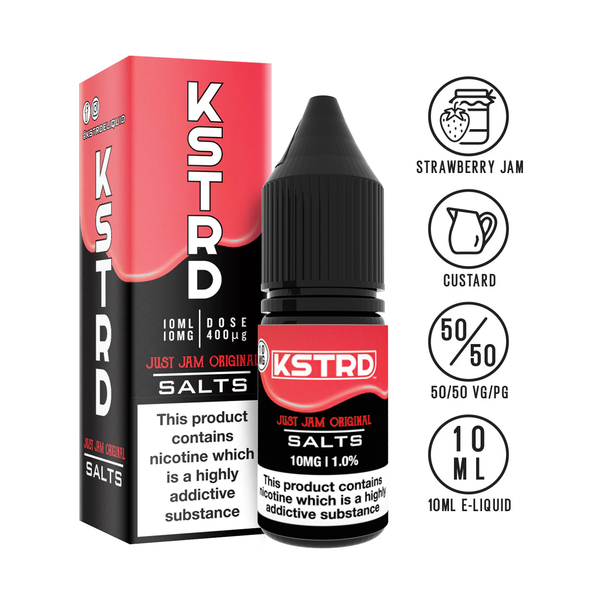 Just Jam KSTRD Strawberry 10ml Nicotine Salt available from www.justjameliquid.co.uk
