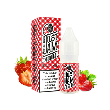 Just Jam original strawberry jam 10ml freebase 0mg 3mg 6mg 12mg 18mg available from www.justjameliquid.co.uk