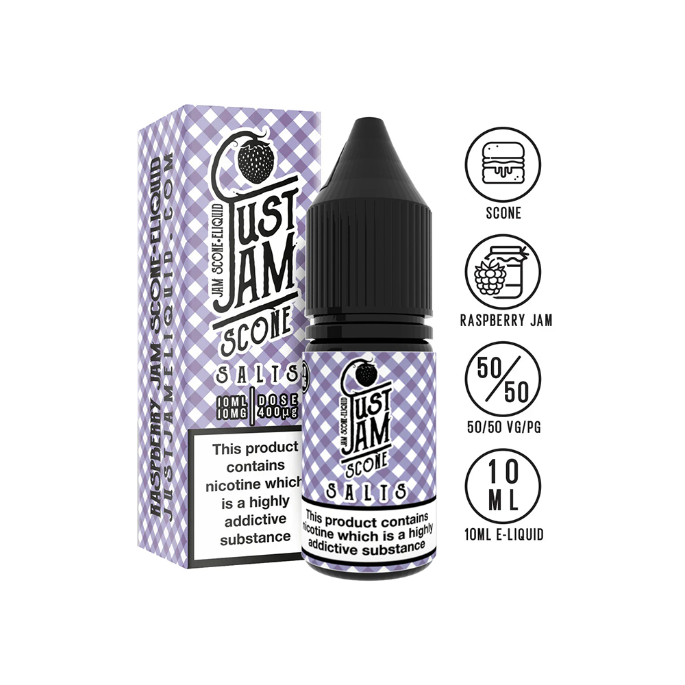raspberry scone just jam nicotine salt 10ml 10mg 20mg available at www.justjameliquid.co.uk