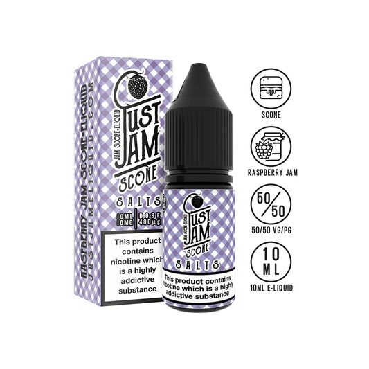 raspberry scone just jam nicotine salt 10ml 10mg 20mg available at www.justjameliquid.co.uk