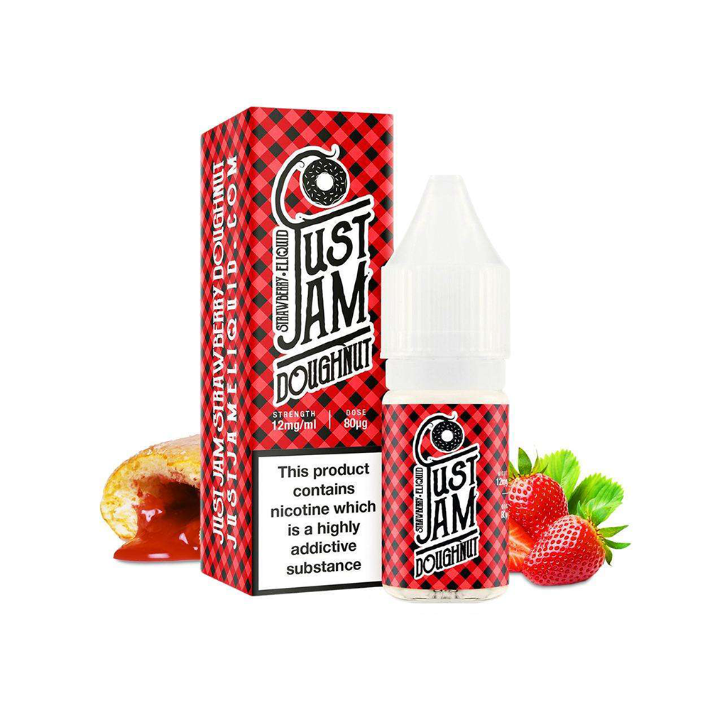 Strawberry doughnut just jam freebase 10ml 0mg 3mg 6mg 12mg 18mg available from www.justjameliquid.co.uk