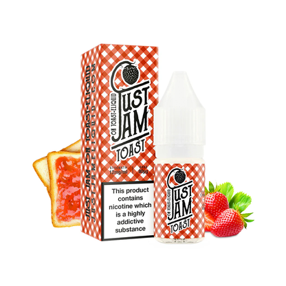 Strawberry jam on toast freebase 10ml just jam 0mg 3mg 6mg 12mg 18mg available at www.justjameliquid.co.uk