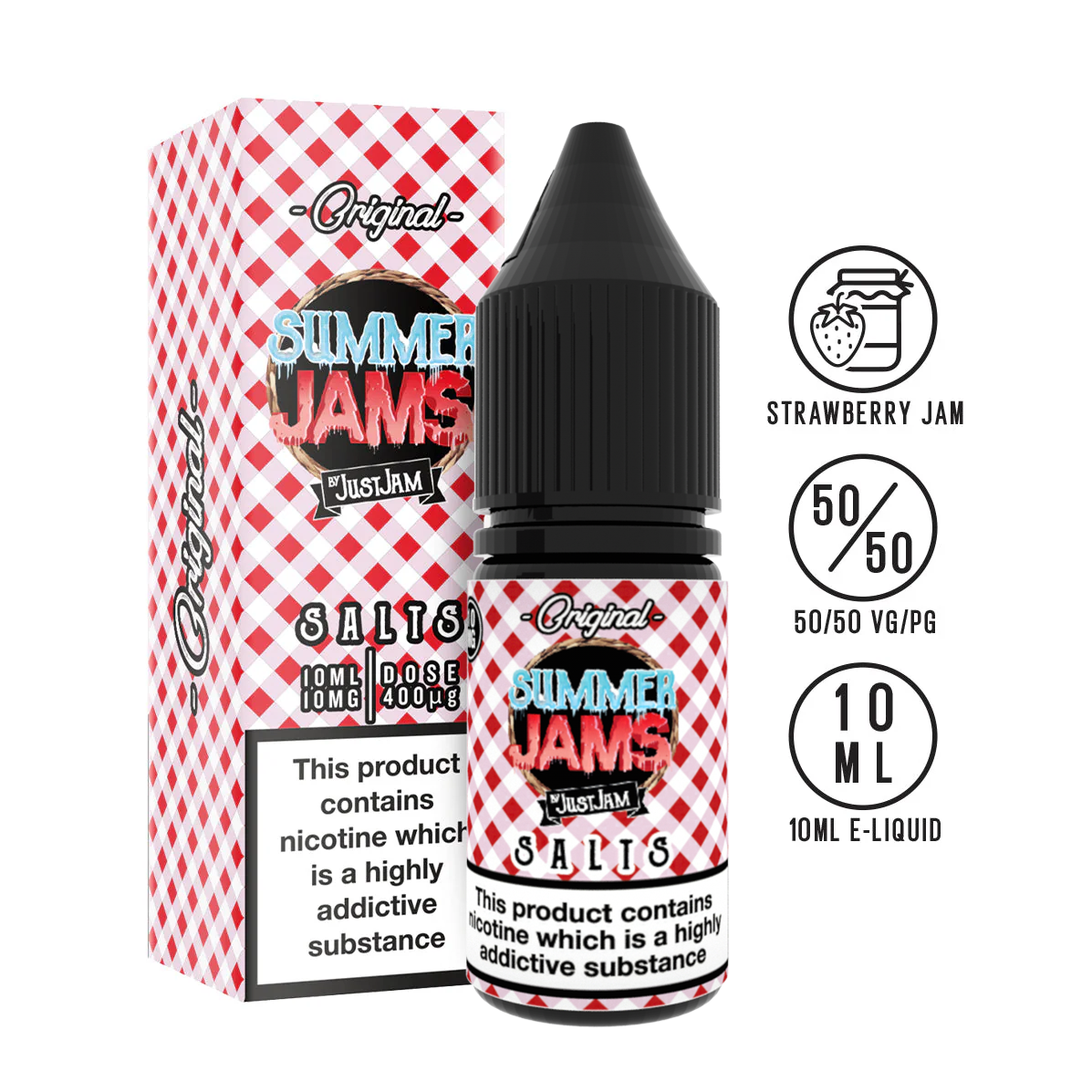 Summer Jam Original just jam strawberry ice 10ml nicotine salt 10mg 20mg available at www.justjameliquid.co.uk